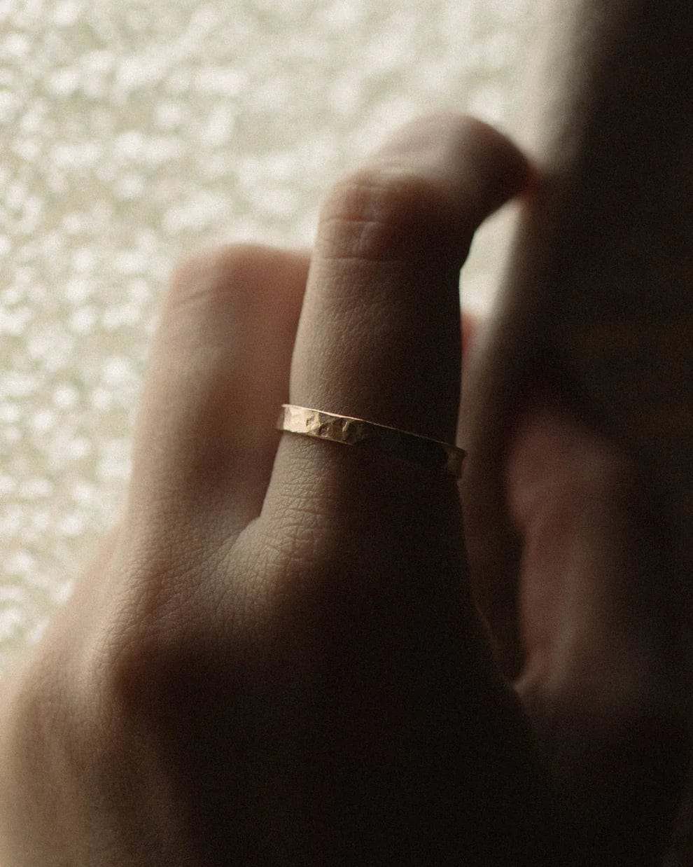 1924us Signature Ring - 14K Gold Hand Hammered