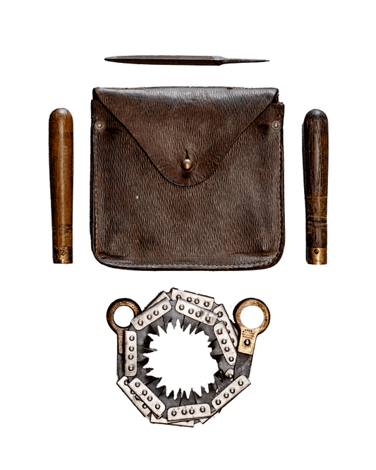 WW1 British Folding Field Pocket Saw with Leather Case