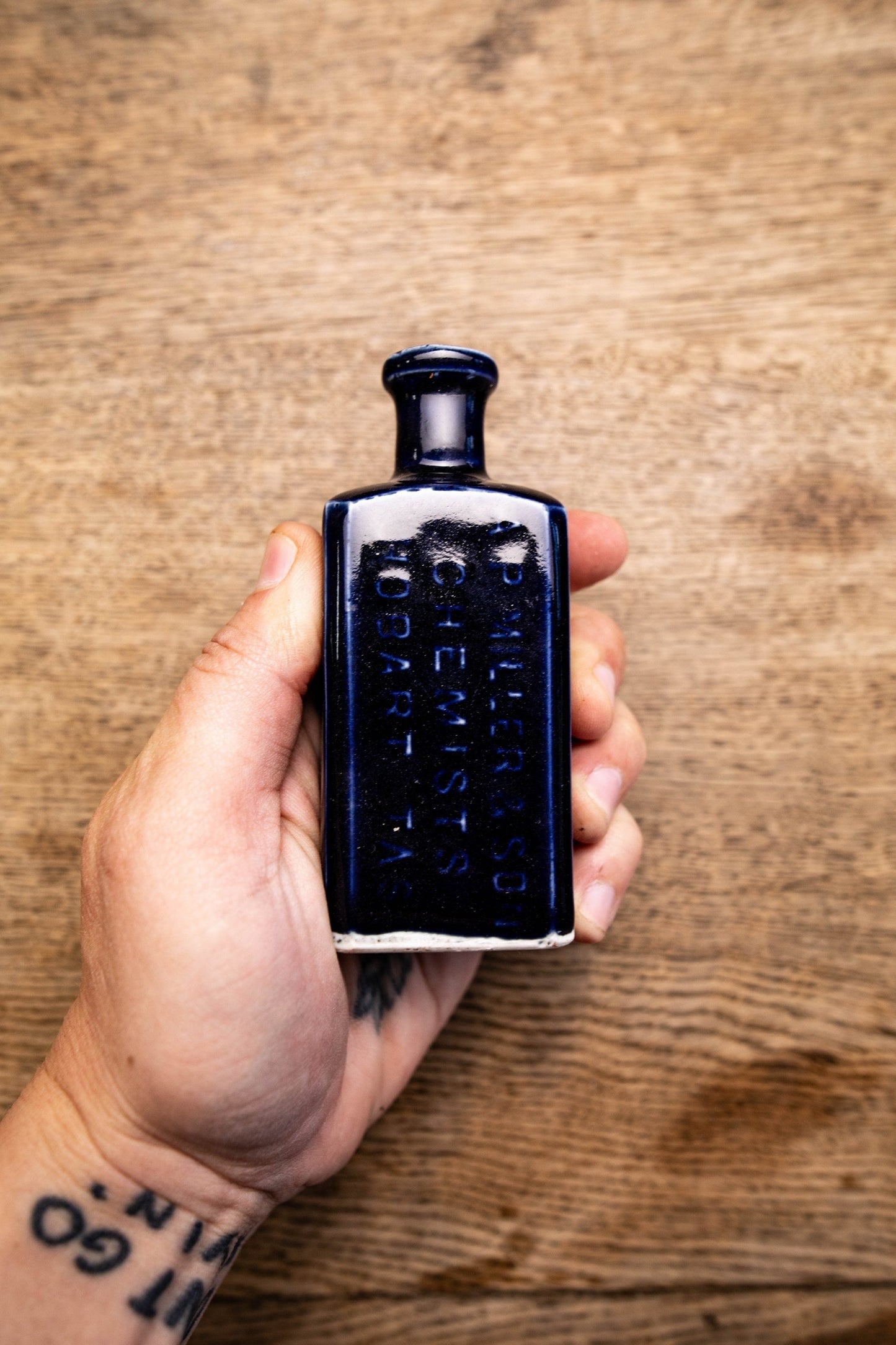 AP MILLER Blue Clay Pharmacy bottle