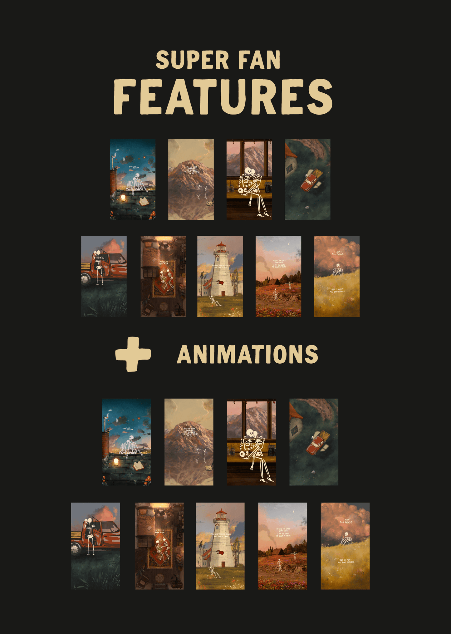 DIGITAL STILL + ANIMATED + SUPER FAN MR SKELLY WALLPAPERS - LOVE PACK