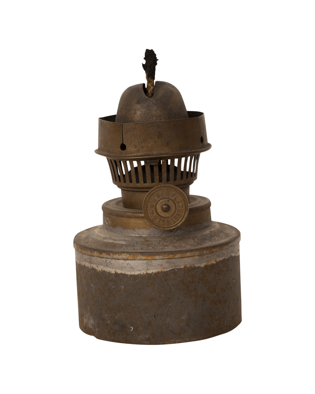 Original Working Tin and Steel Oil Lamp