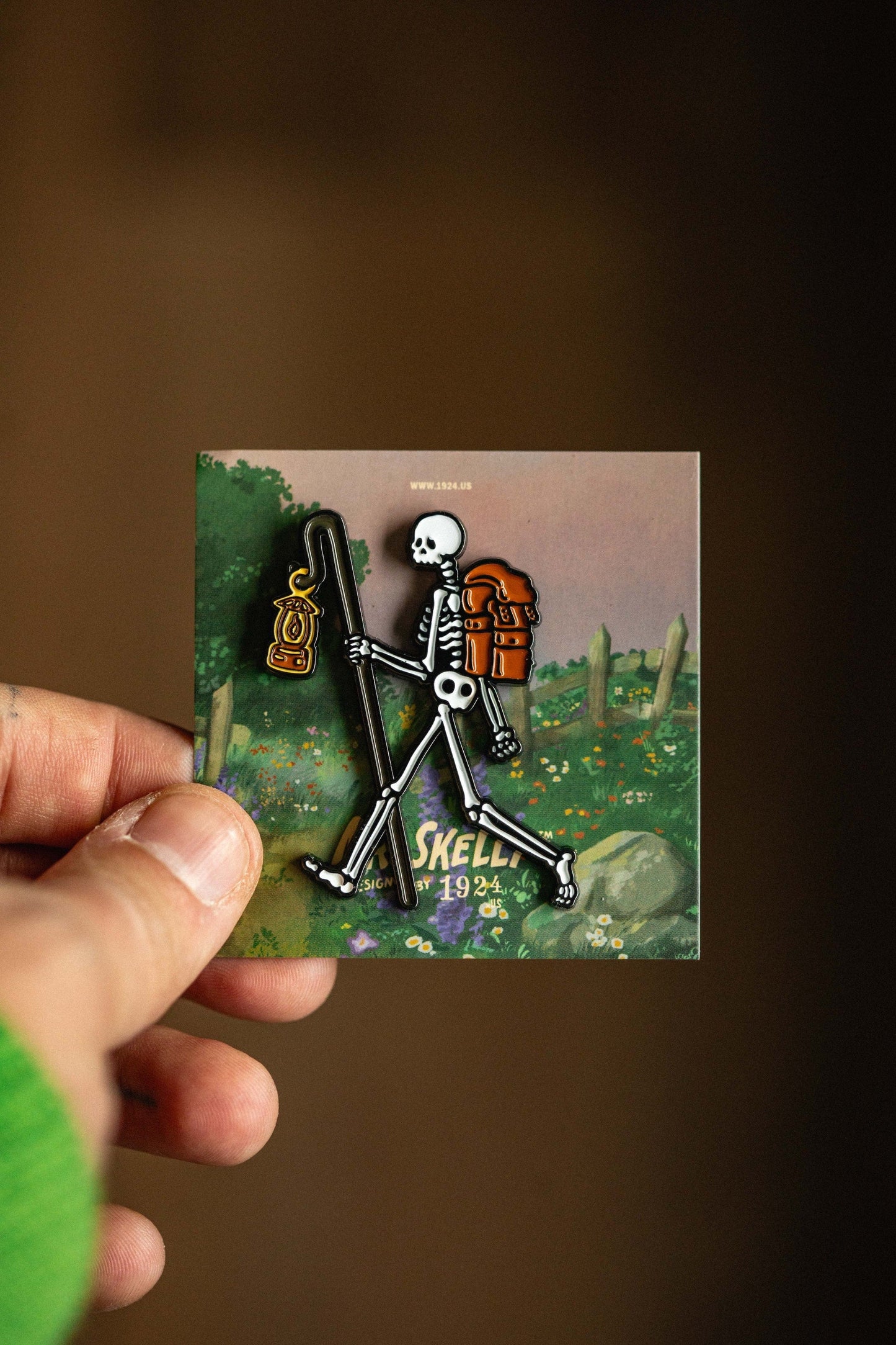 physical Mr Skelly Walking Enamel Pin
