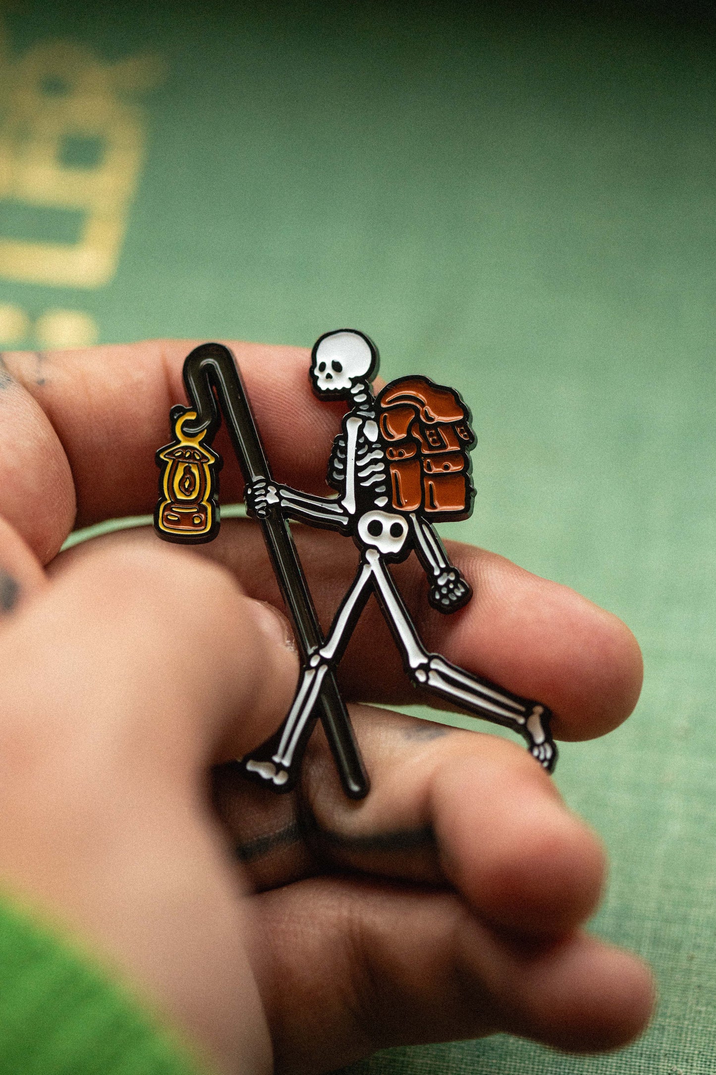 physical Mr Skelly Walking Enamel Pin