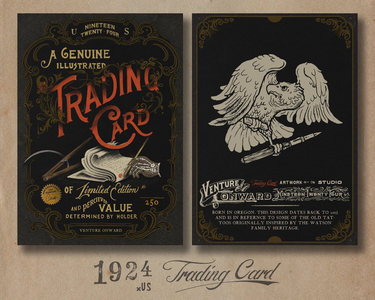 1924us Hand Illustrated Trading Cards