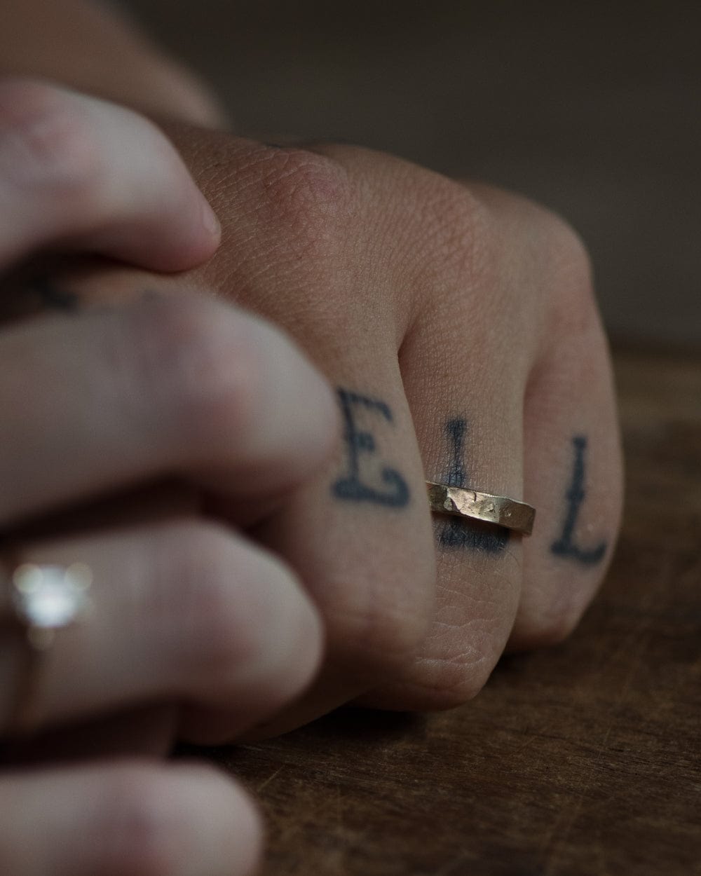 1924us Signature Ring - 14K Gold Hand Hammered