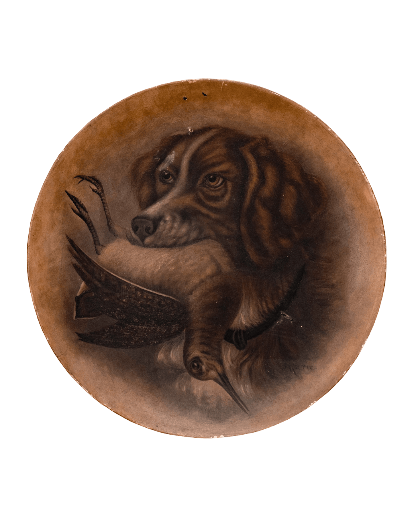 Rare 1910's Decorative oil painting bowl