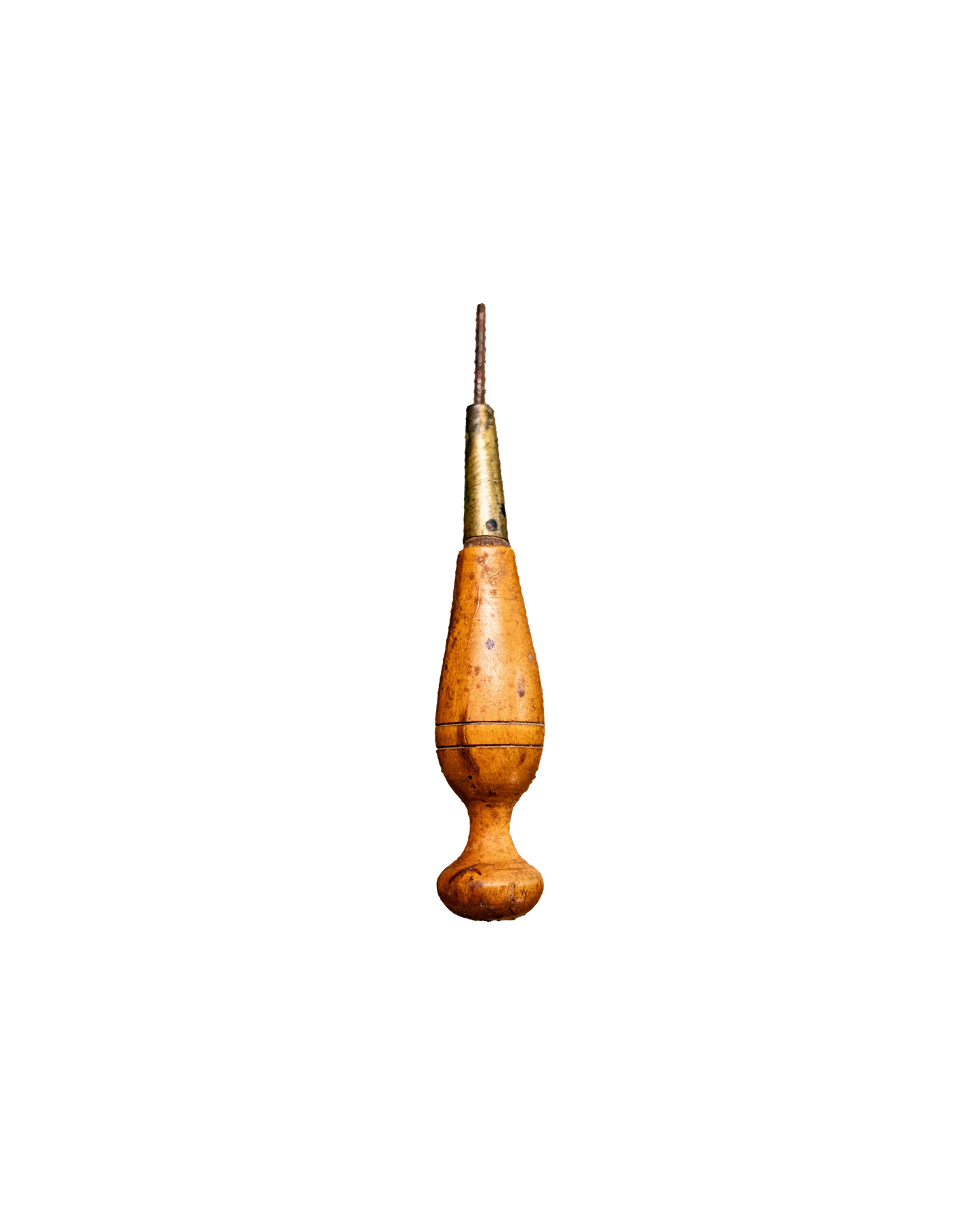 Walnut handled leather awl