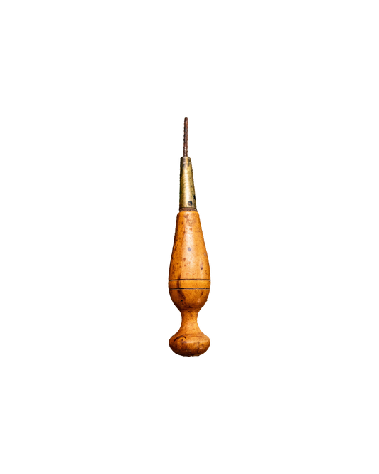 Walnut handled leather awl