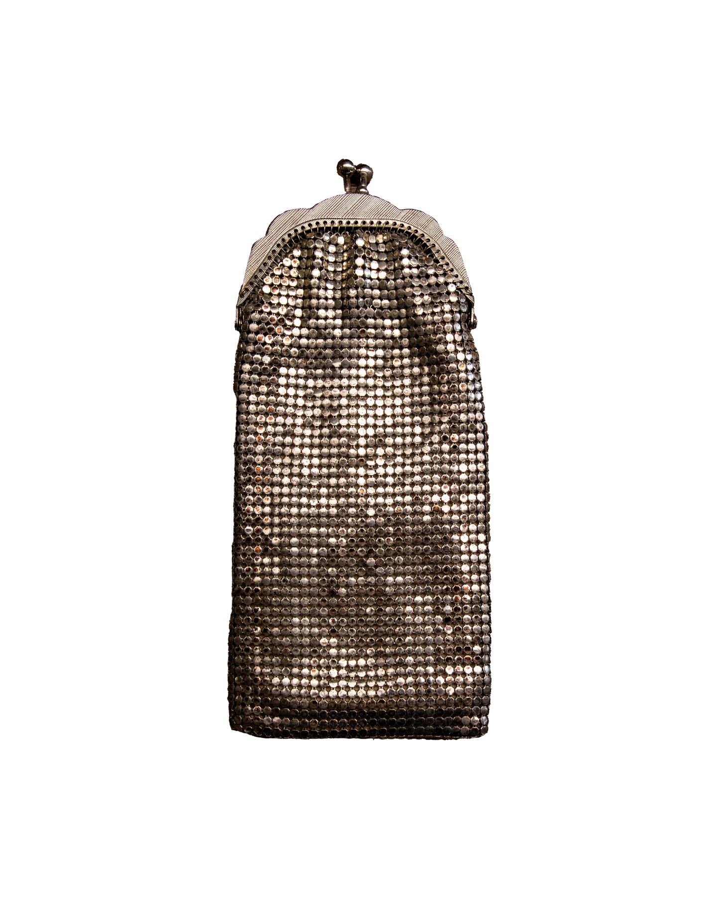 lined silver pouch purse