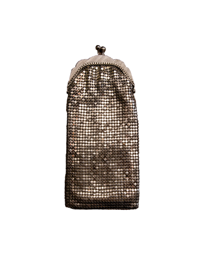 lined silver pouch purse