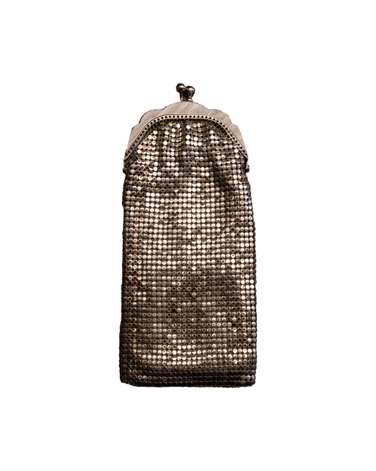 lined silver pouch purse