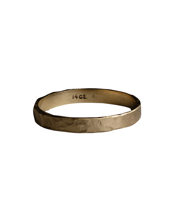 1924us Signature Ring - 14K Gold Hand Hammered