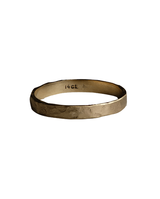 1924us Signature Ring - 14K Gold Hand Hammered