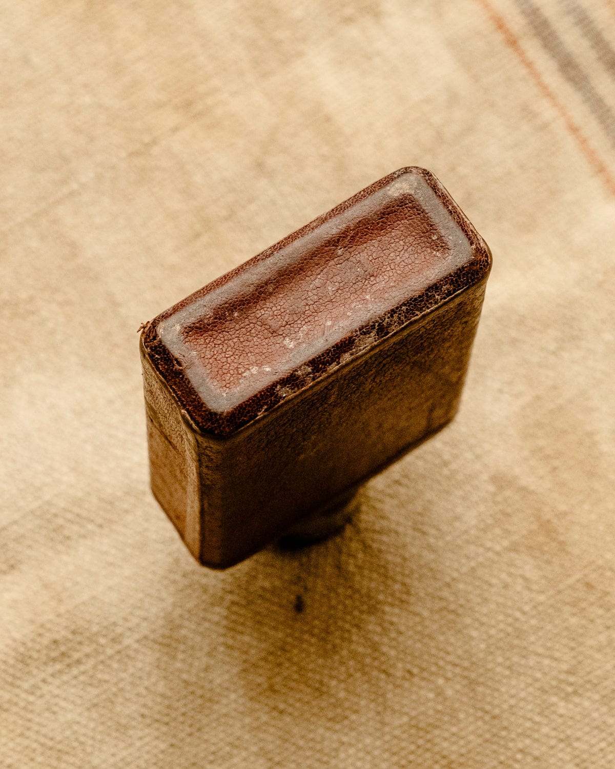 1940s Small Leather-Wrapped Pocket Flask