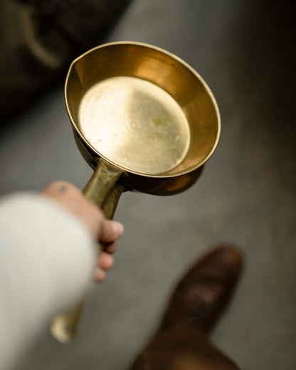 Set of 2 Solid Brass Sauce Pans