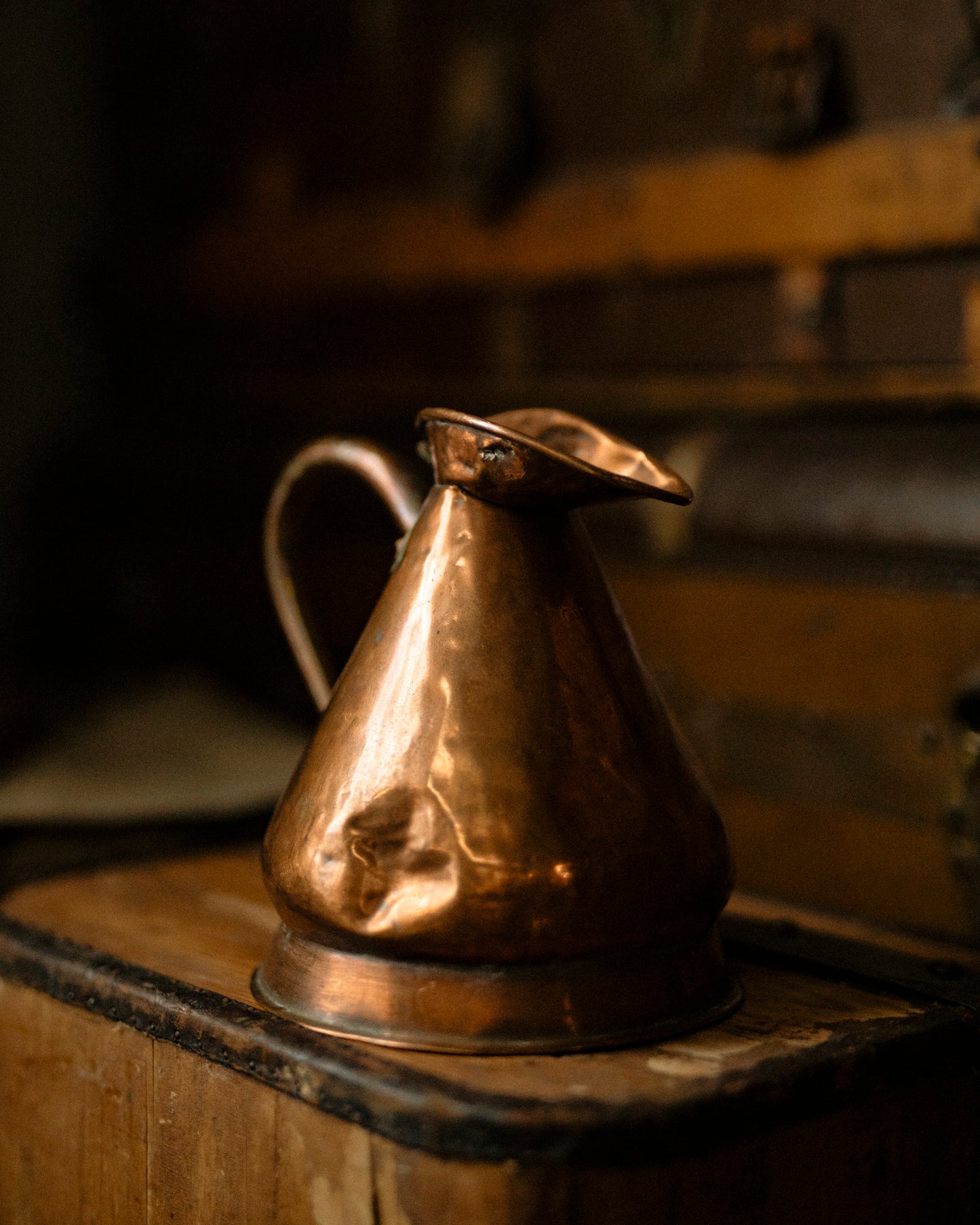 Antique Early 1900s Italian Quart Copper Jug