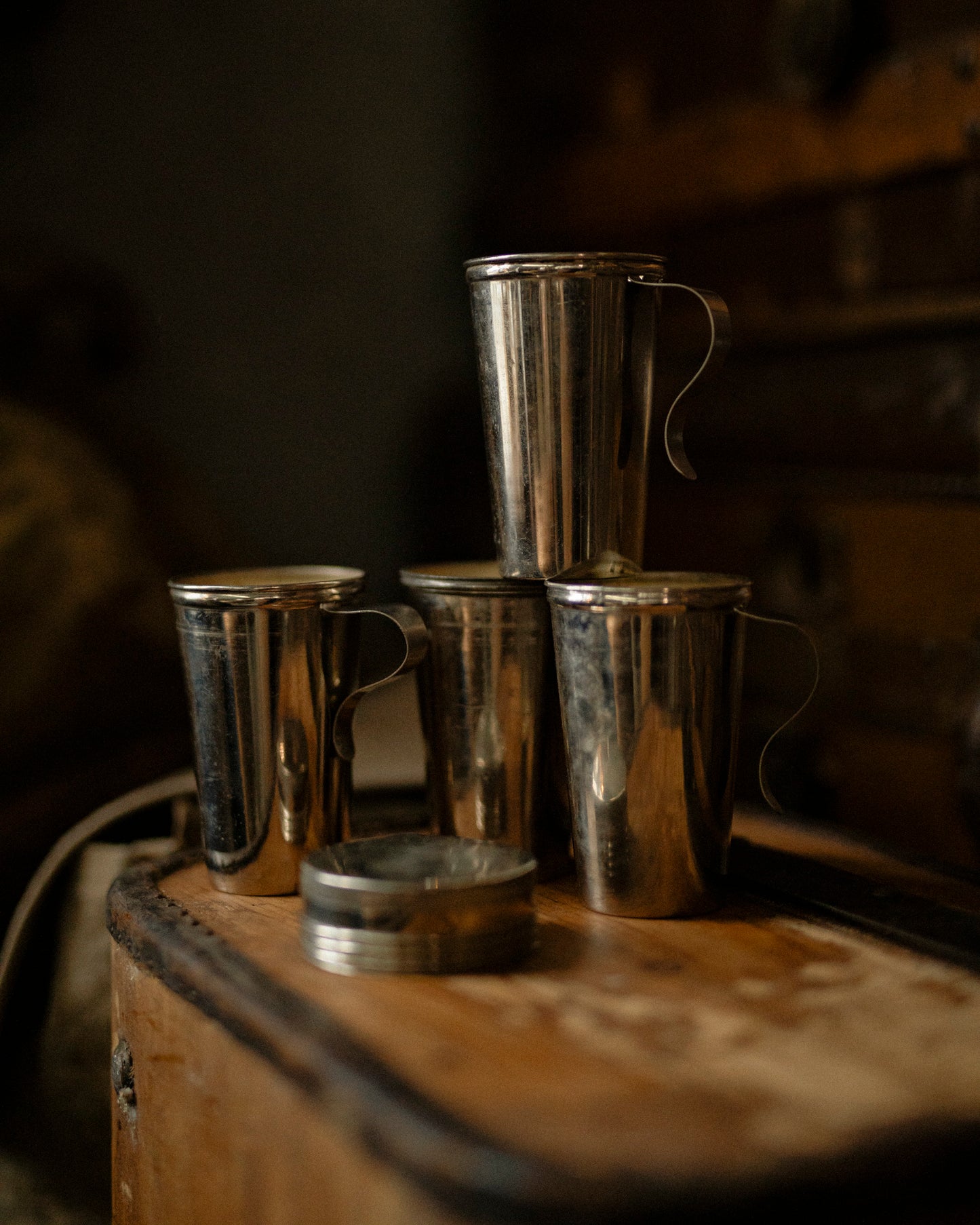 Stack of 4 Antique Landers, Frary & Clark Stirrup Cups