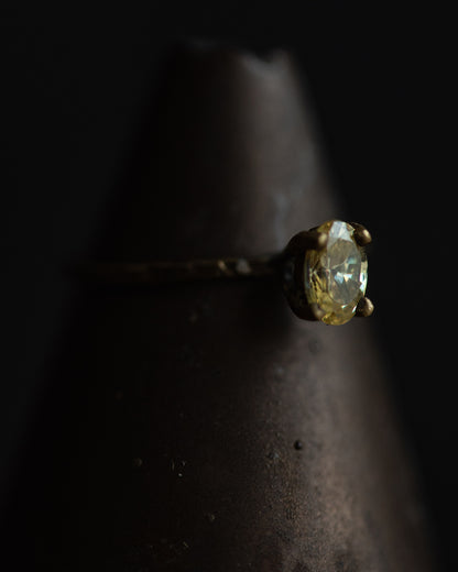 IMPERFECTS - 青铜意义戒指猫眼椭圆形水晶（尺寸 5）