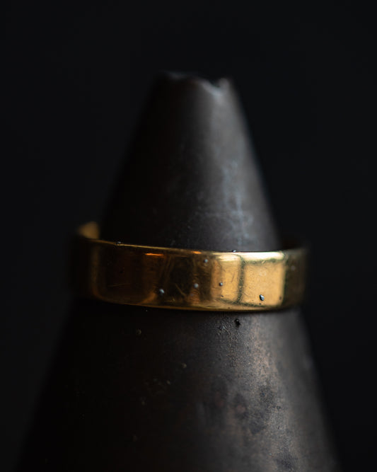 复古 1963 年 18k 金带雕刻戒指（尺寸 11）