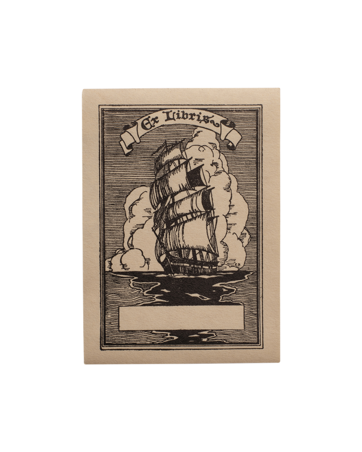 Blank Ex Libris Ship Bookplates