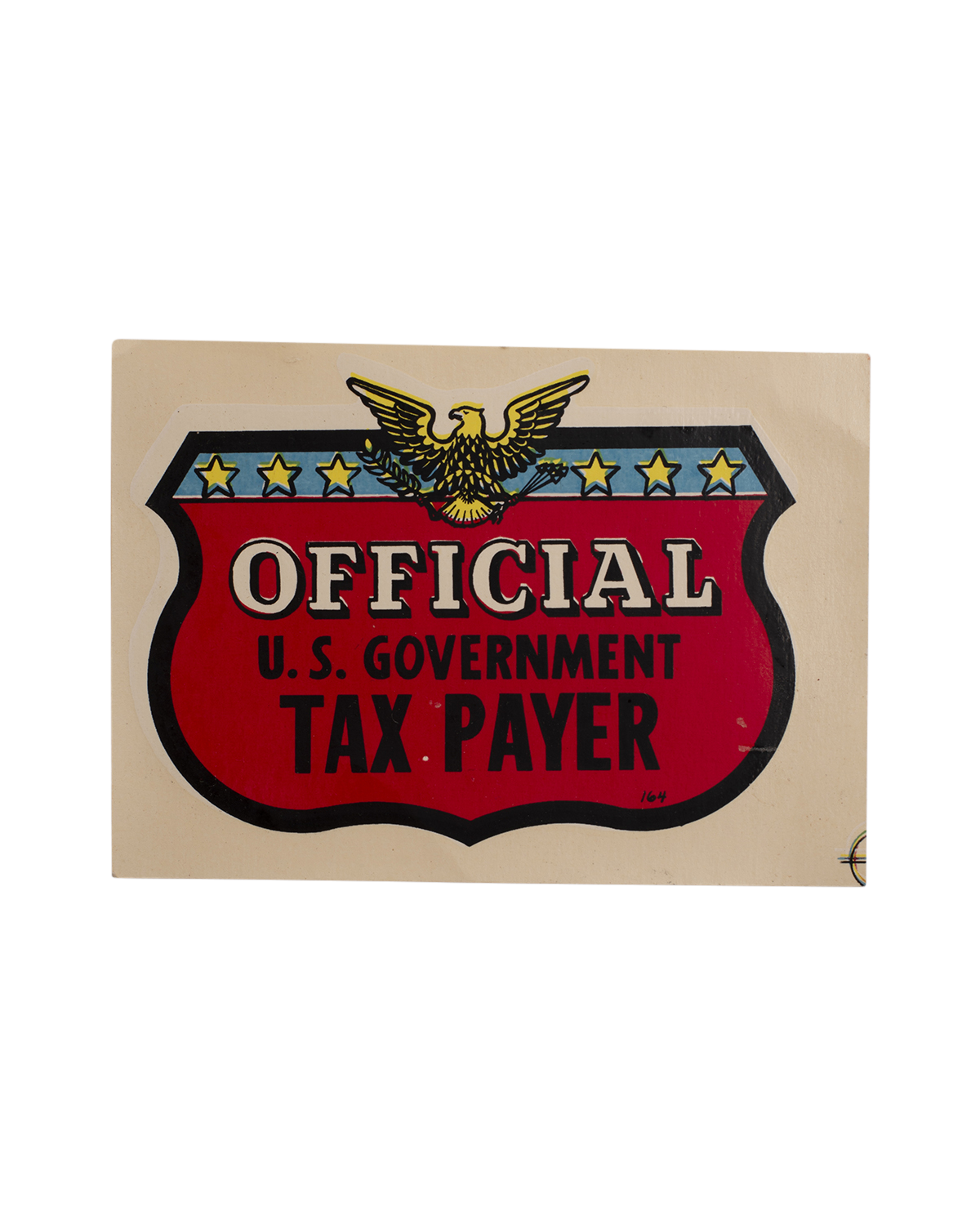 Official US Government Tax Payer Label Deadstock