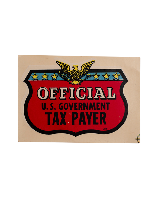 Official US Government Tax Payer Label Deadstock