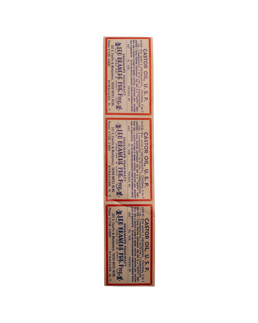 Hegeman's Pharmacy Castor Oil Label Set 3