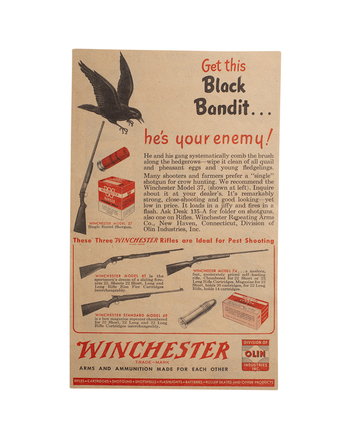 Bujía campeona de publicidad de doble cara vintage / Winchester