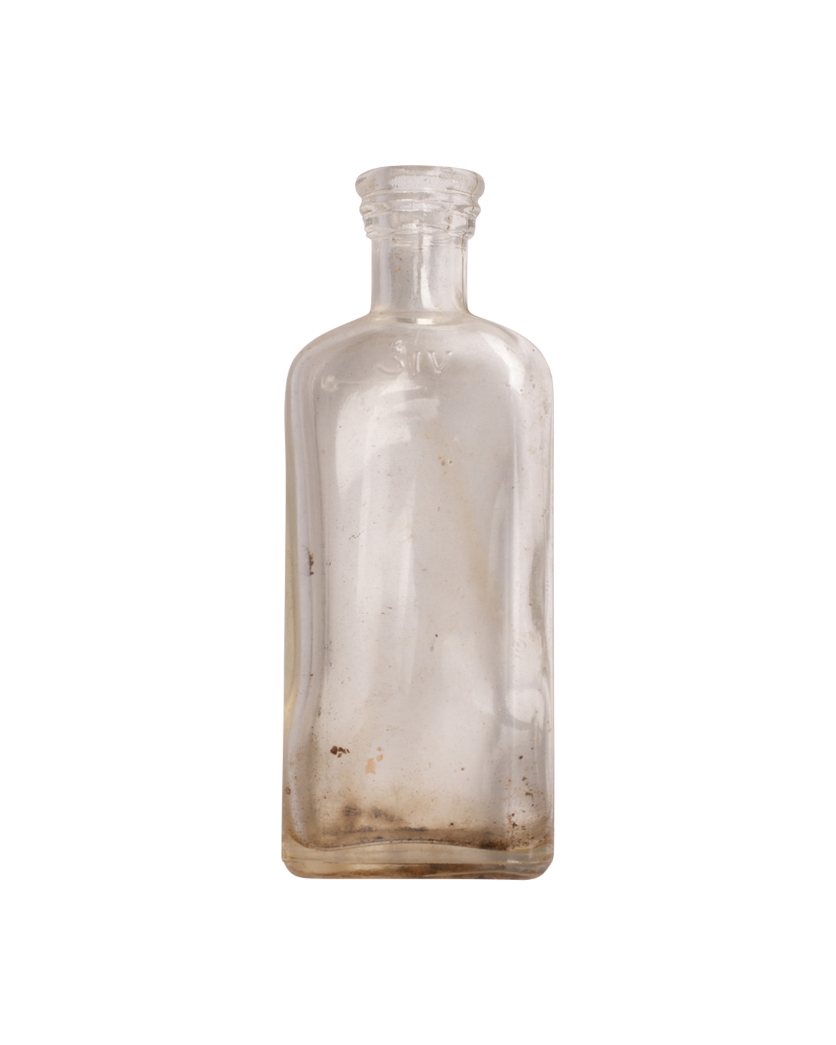 Botella de vidrio pequeña antigua