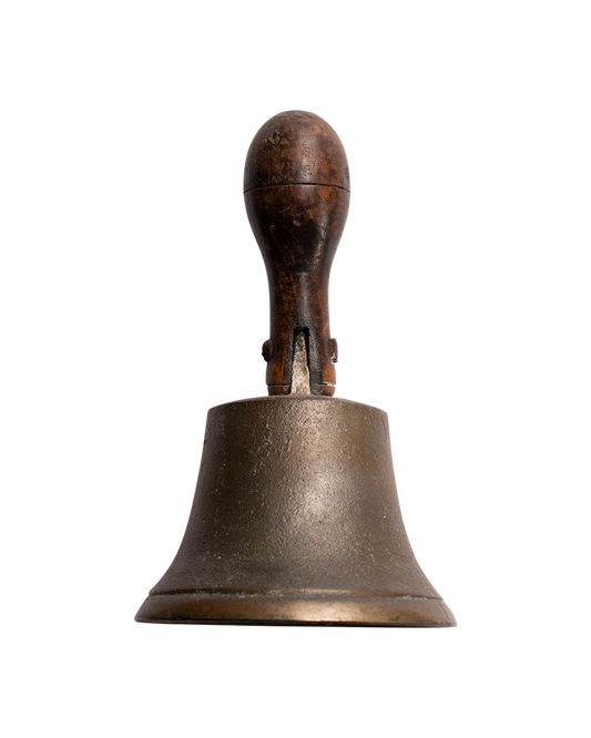 Antique Brass Ship Bell w/Walnut Handle