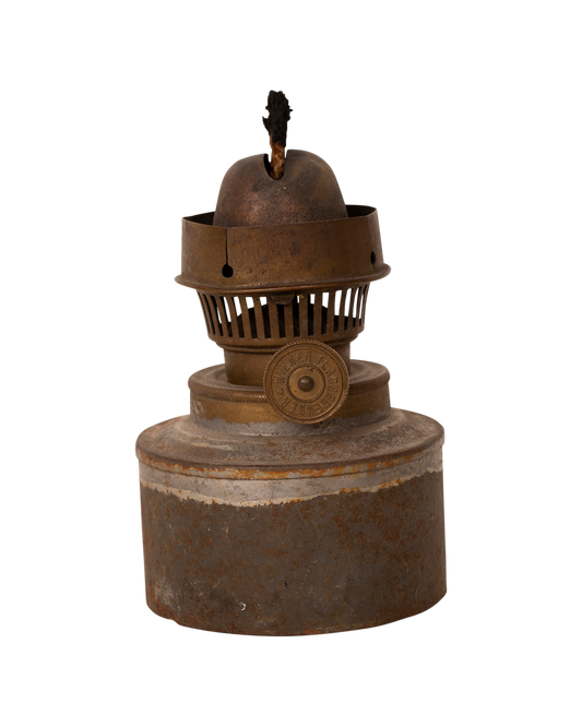 Original Working Tin and Steel Oil Lamp