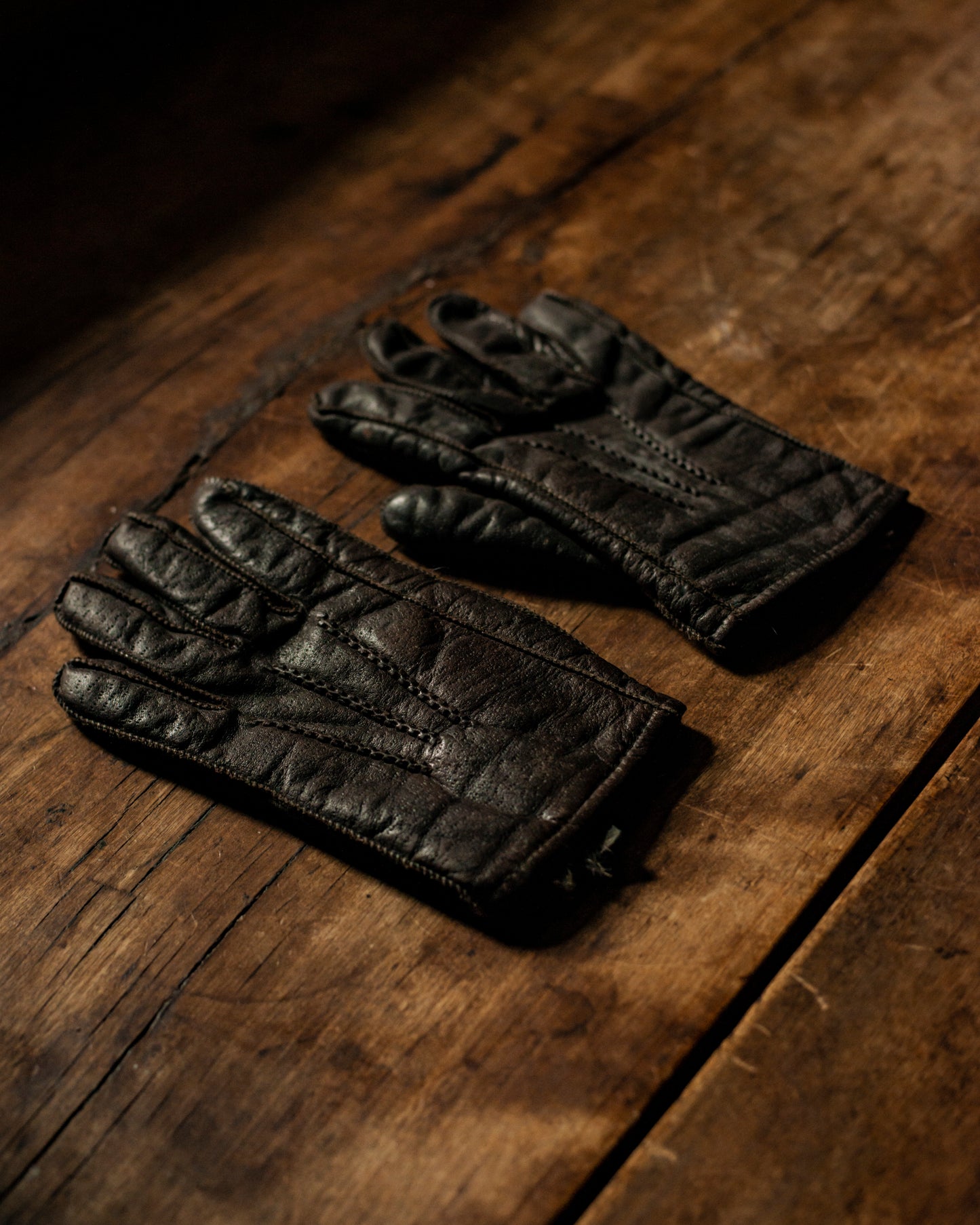 Vintage Fur-Lined Leather Gloves