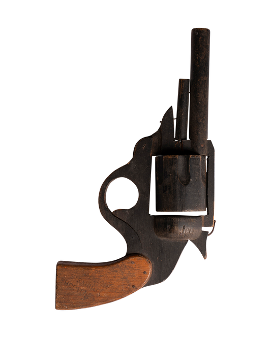 Réplica de revólver de madera de la Gran Depresión