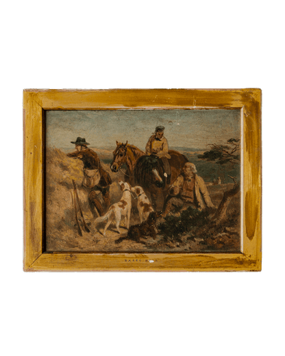 Late 1800s Harry Hall Western Oil Painting