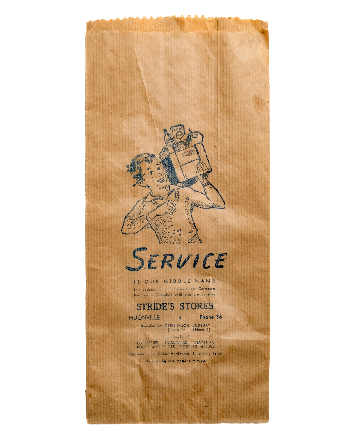 Stride's Stores "Service" Paper Bag