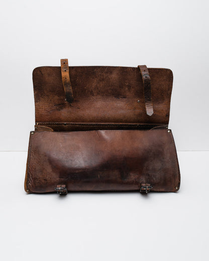 ANTIQUE LEATHER DUFFLE EARLY 1900’S