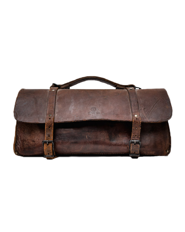 ANTIQUE LEATHER DUFFLE EARLY 1900’S