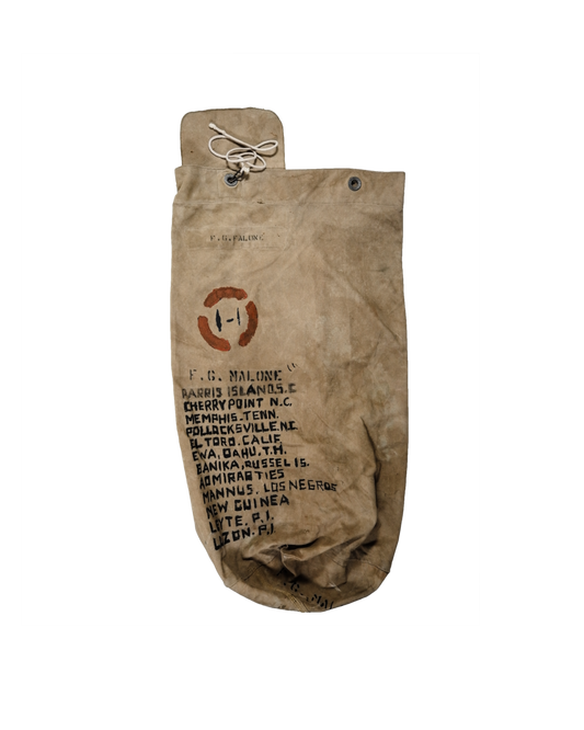 罕见棕色二战海军水手袋