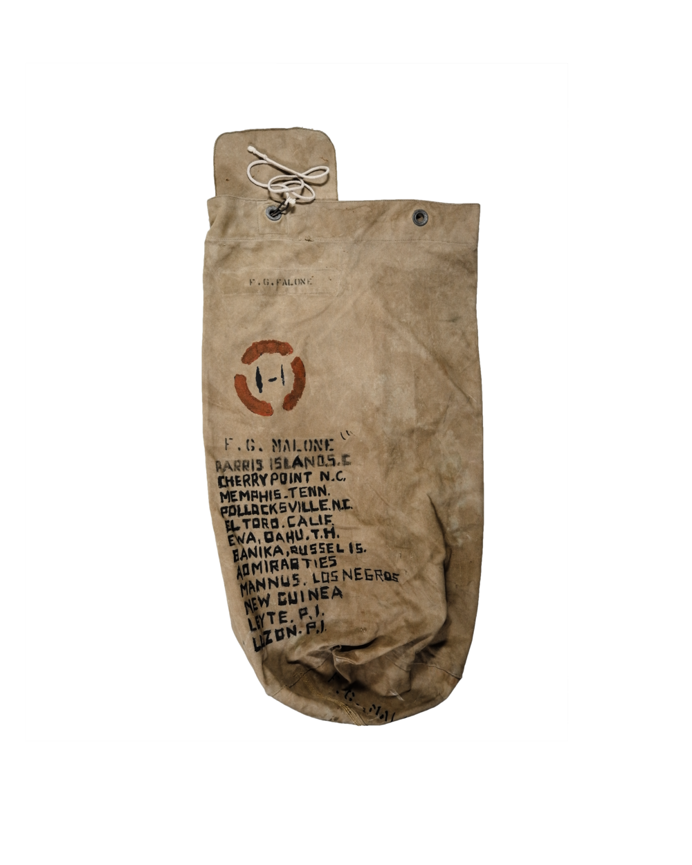 RARE BROWN WW2 NAVY SEABAG – 1924us