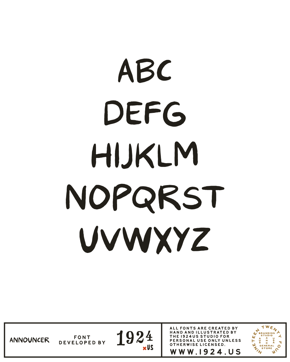 Announcer font by 1924us
