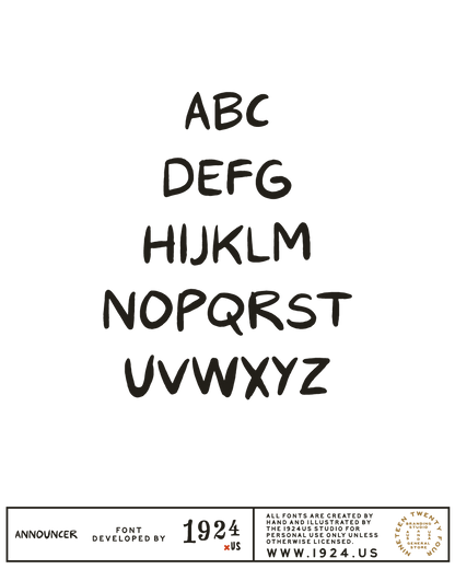 Announcer font by 1924us