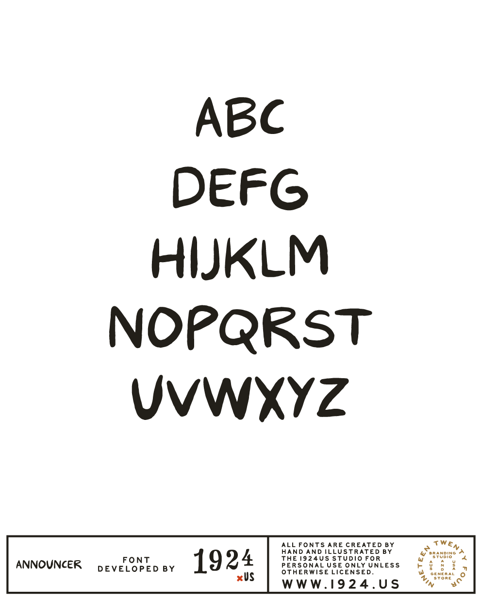 Announcer font by 1924us