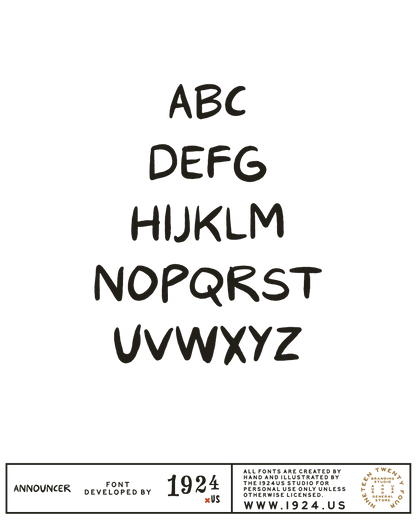 Announcer font by 1924us