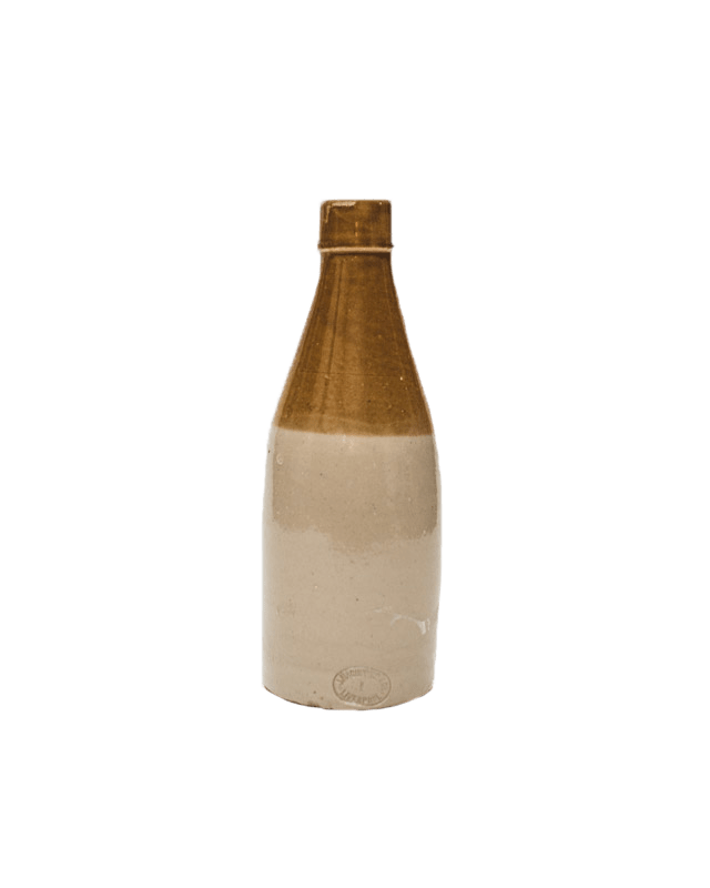 ANTIQUE J. MACINTYRE & CO CLAY ROUND BOTTLE