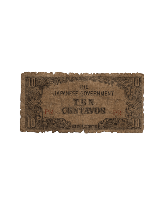 Antique Japanese 10 Centavos Note