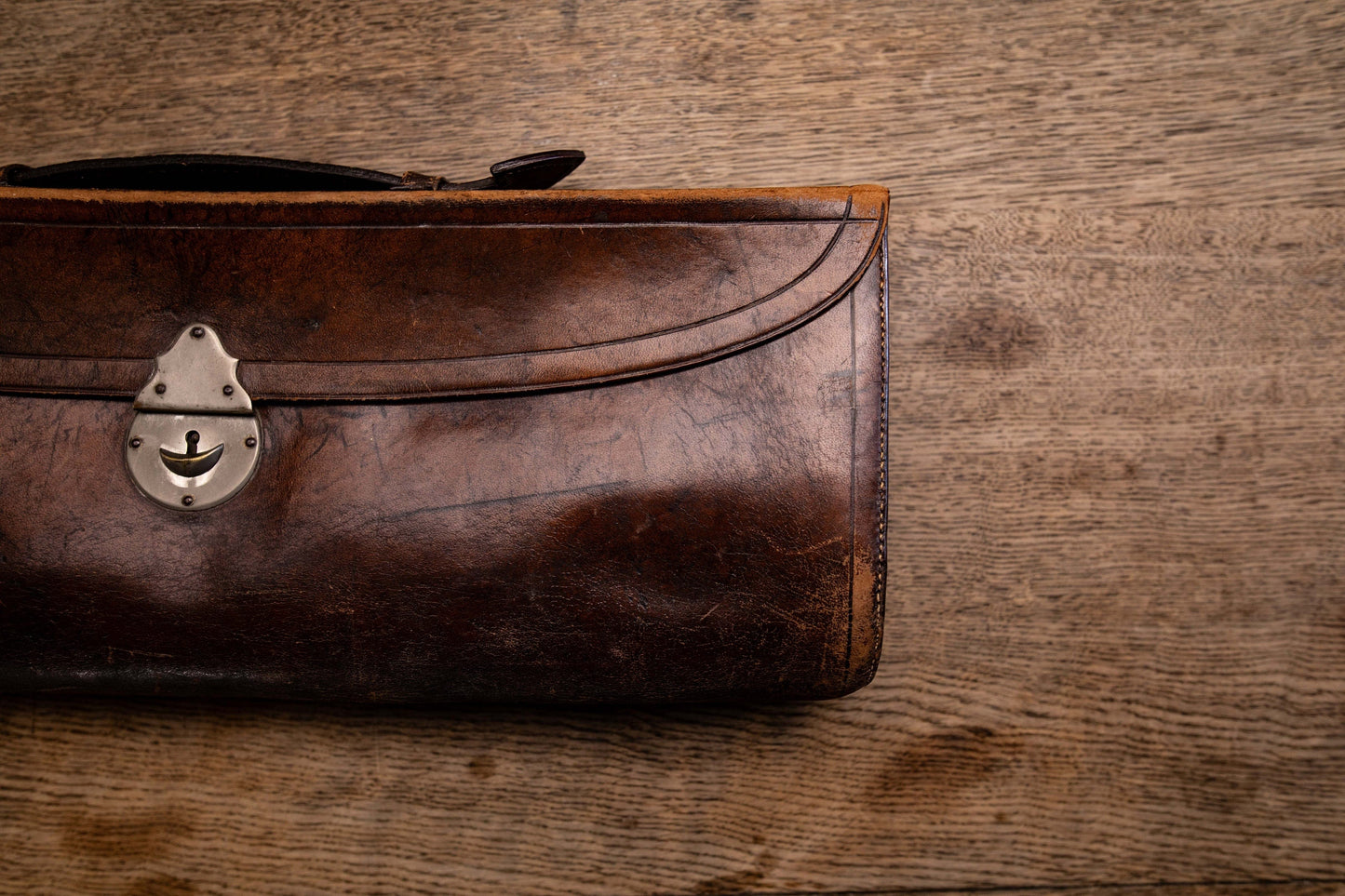 Antique leather documents case