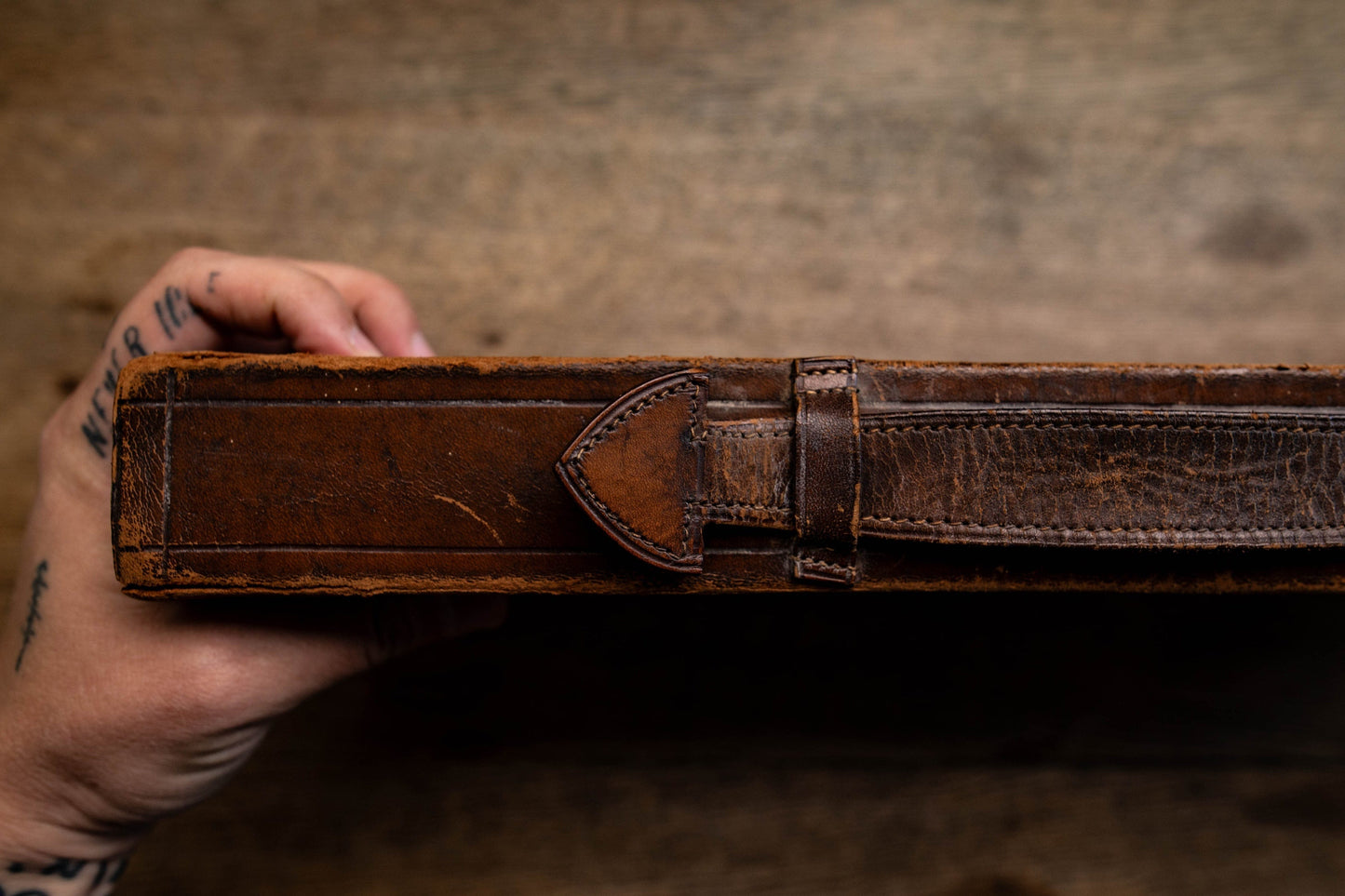 Antique leather documents case