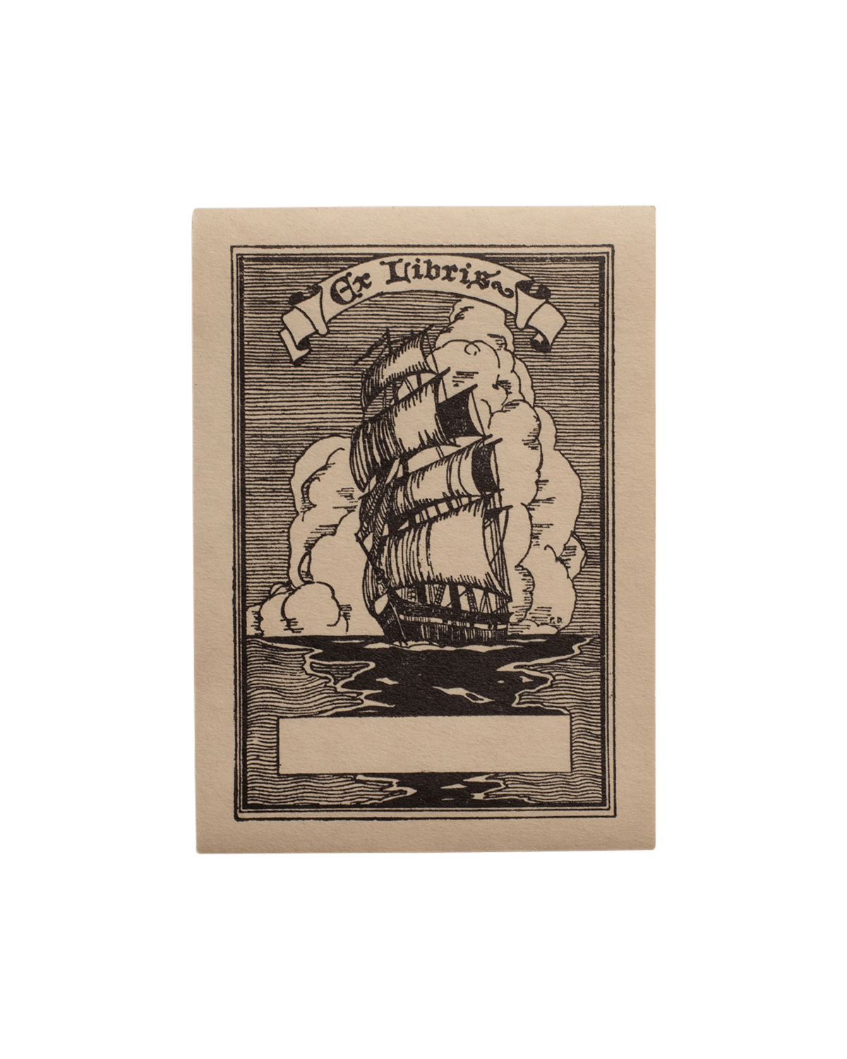 Blank Ex Libris Ship Bookplates