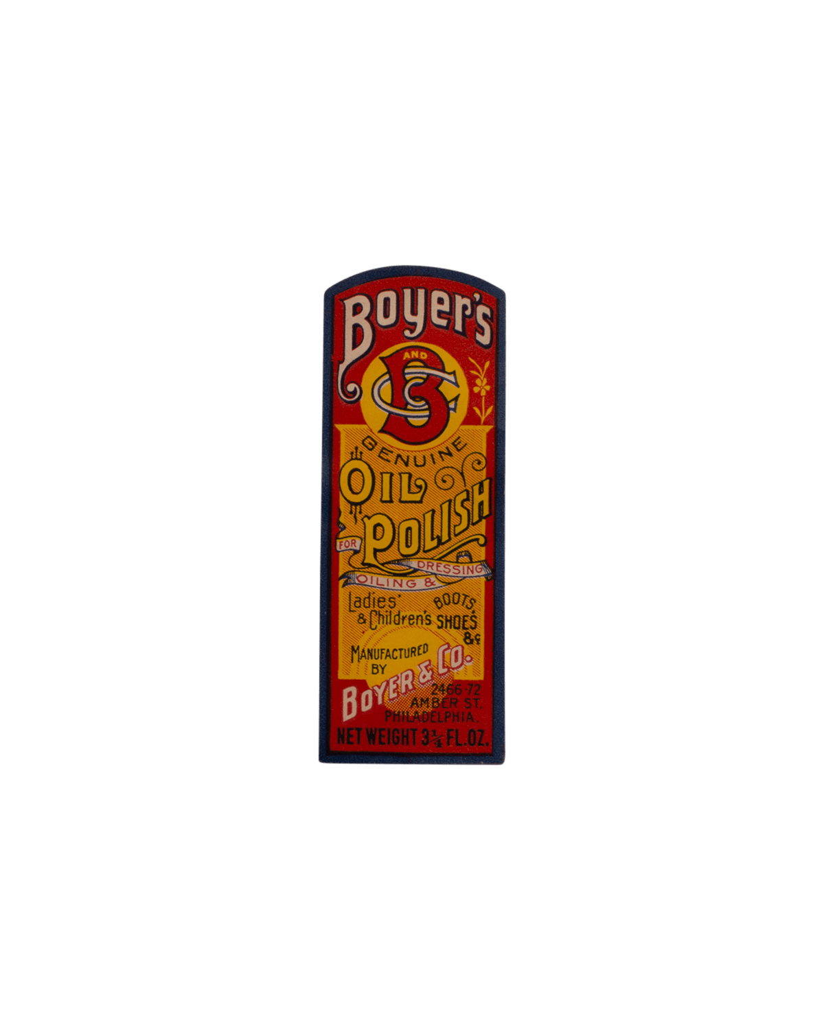 Boyer's Oil Polish Label