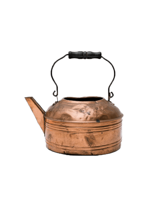 COPPER KETTLE W/ WOODEN HANLDE